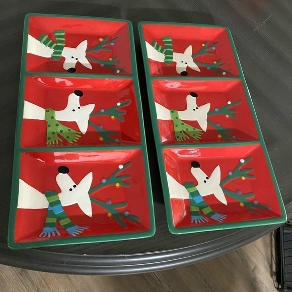 Ganz Christmas Holiday Winter Reindeer Serving Trays and Bowls Set - Picture 4 of 11